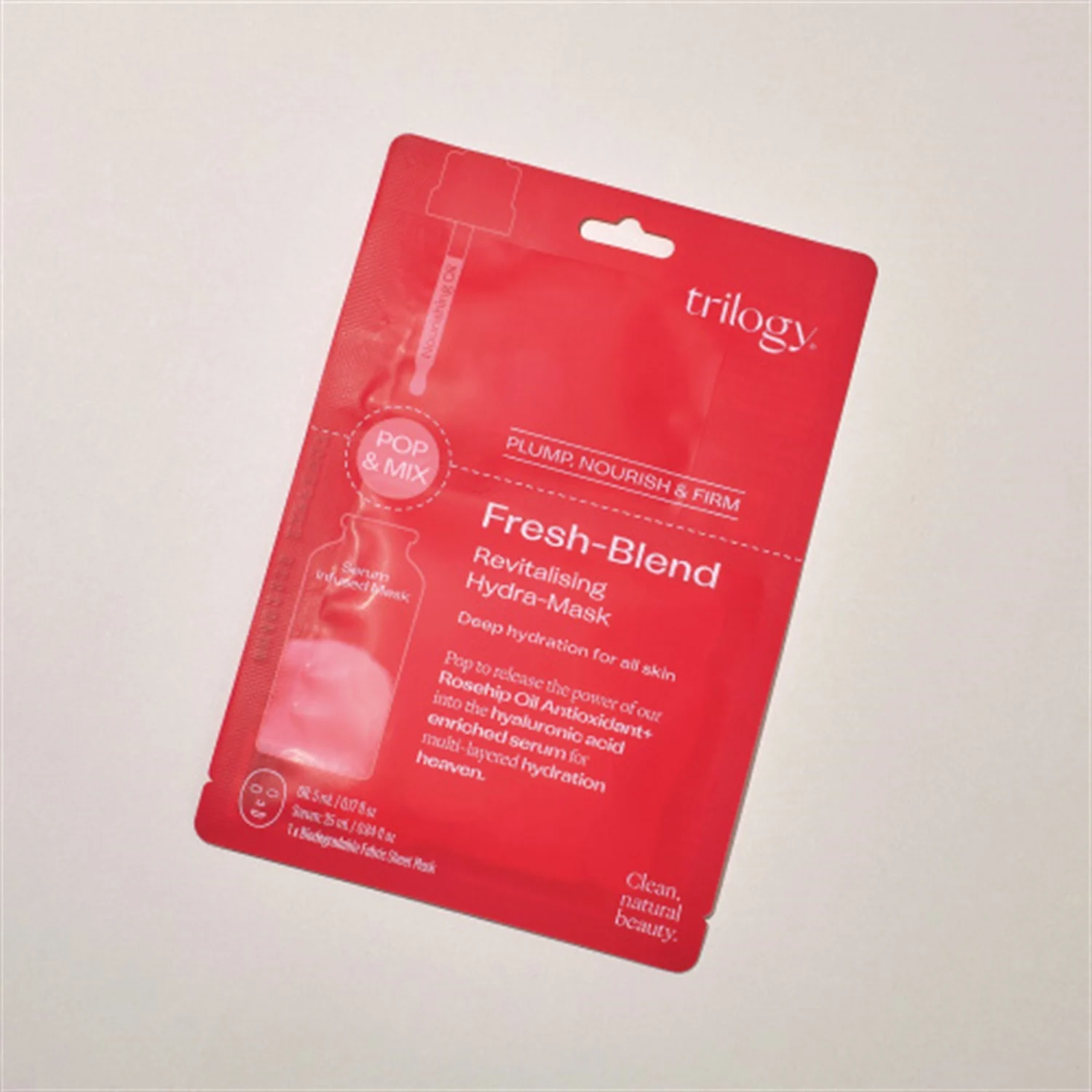 trilogy フレッシュブレンド オイル マスク|ローズヒップオイル配合のオーガニック2層式マスク